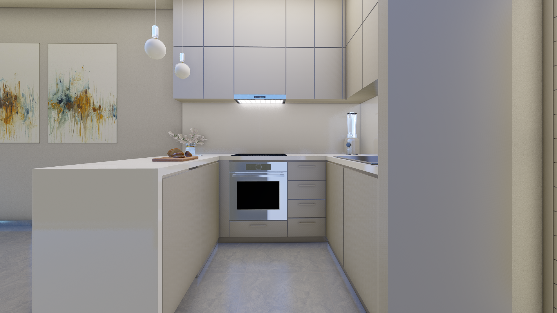 Kitchen 101 - Choice 2 - Interior visualisation